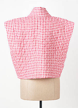 Gilet manches courtes coupe droite rouge FAN FAN femme