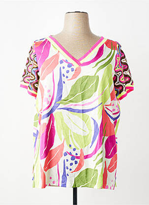 Top stretch manches courtes rose AN II VITO femme