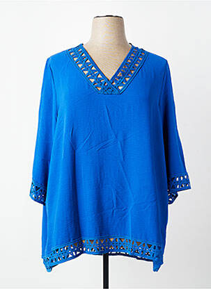 Blouse manches 3/4 manches 3/4 bleu AN II VITO femme