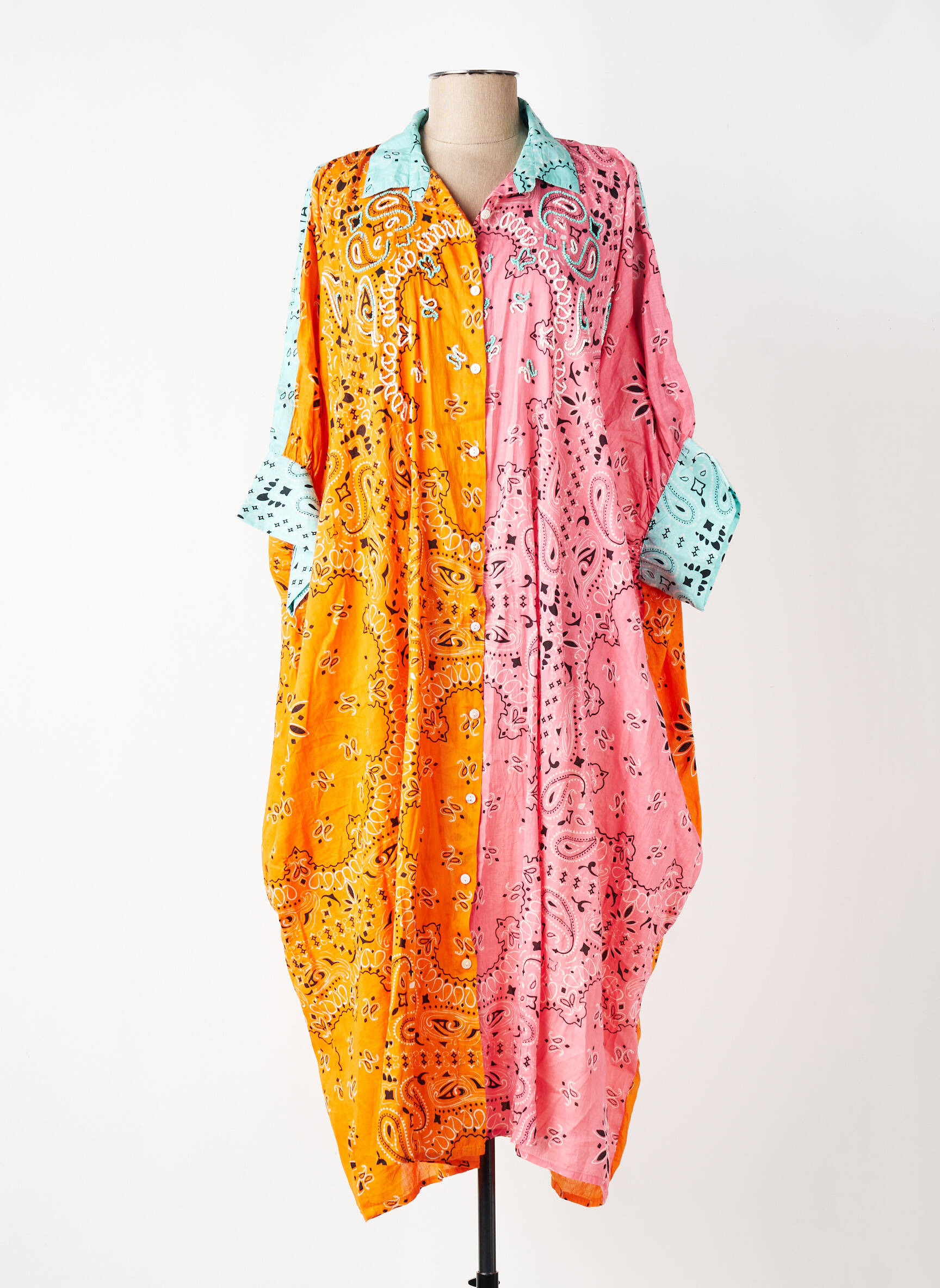 Robe longue manches courtes manches courtes orange ALEX.MAX femme