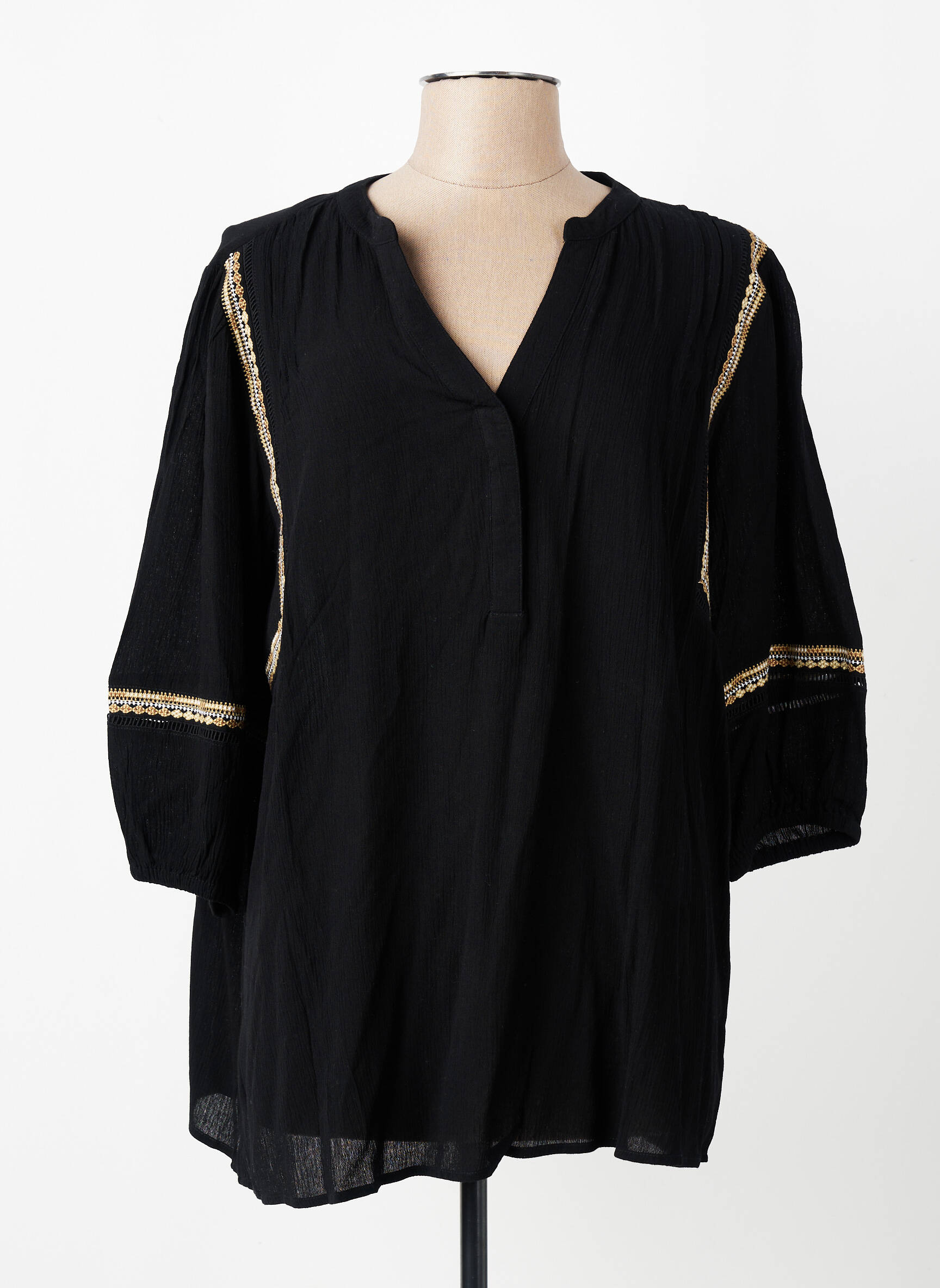 Blouse manches 3/4 manches 3/4 noir YEST femme
