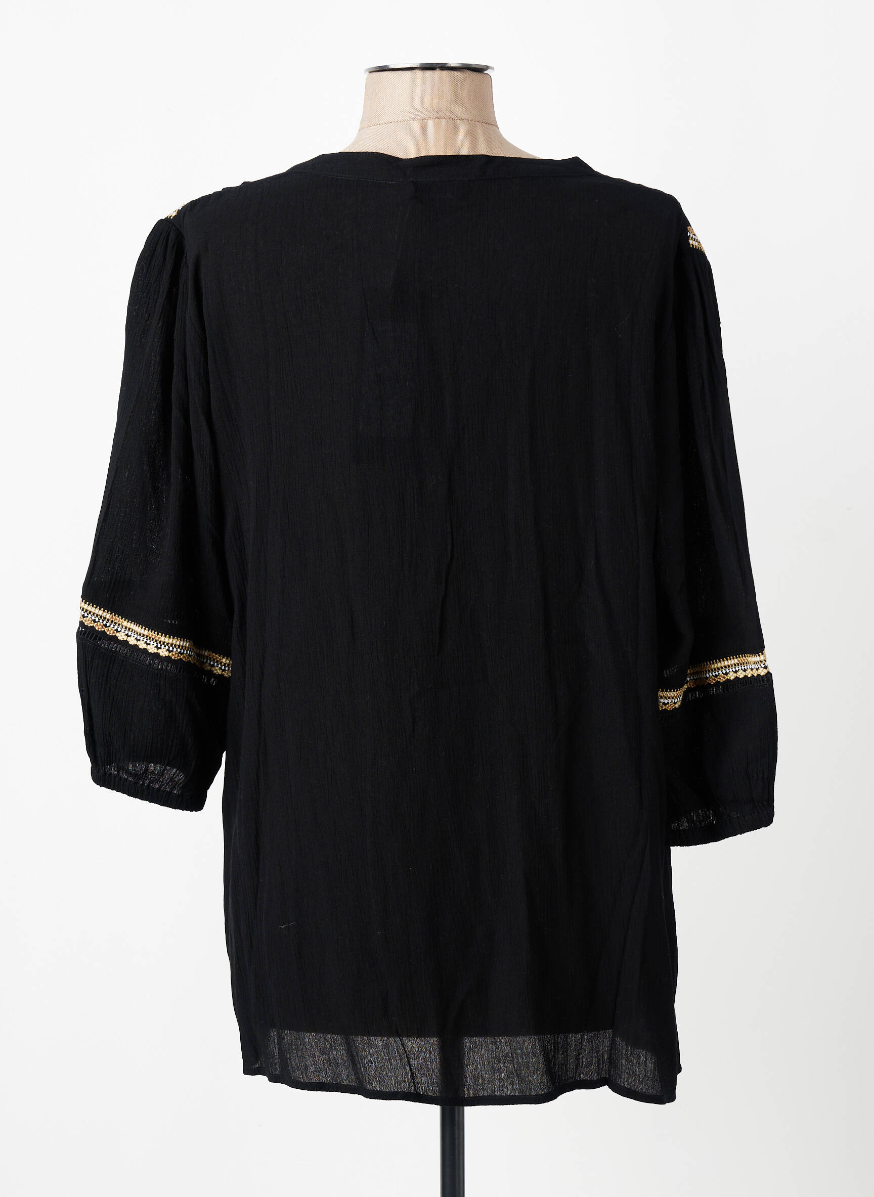 Blouse manches 3/4 manches 3/4 noir YEST femme
