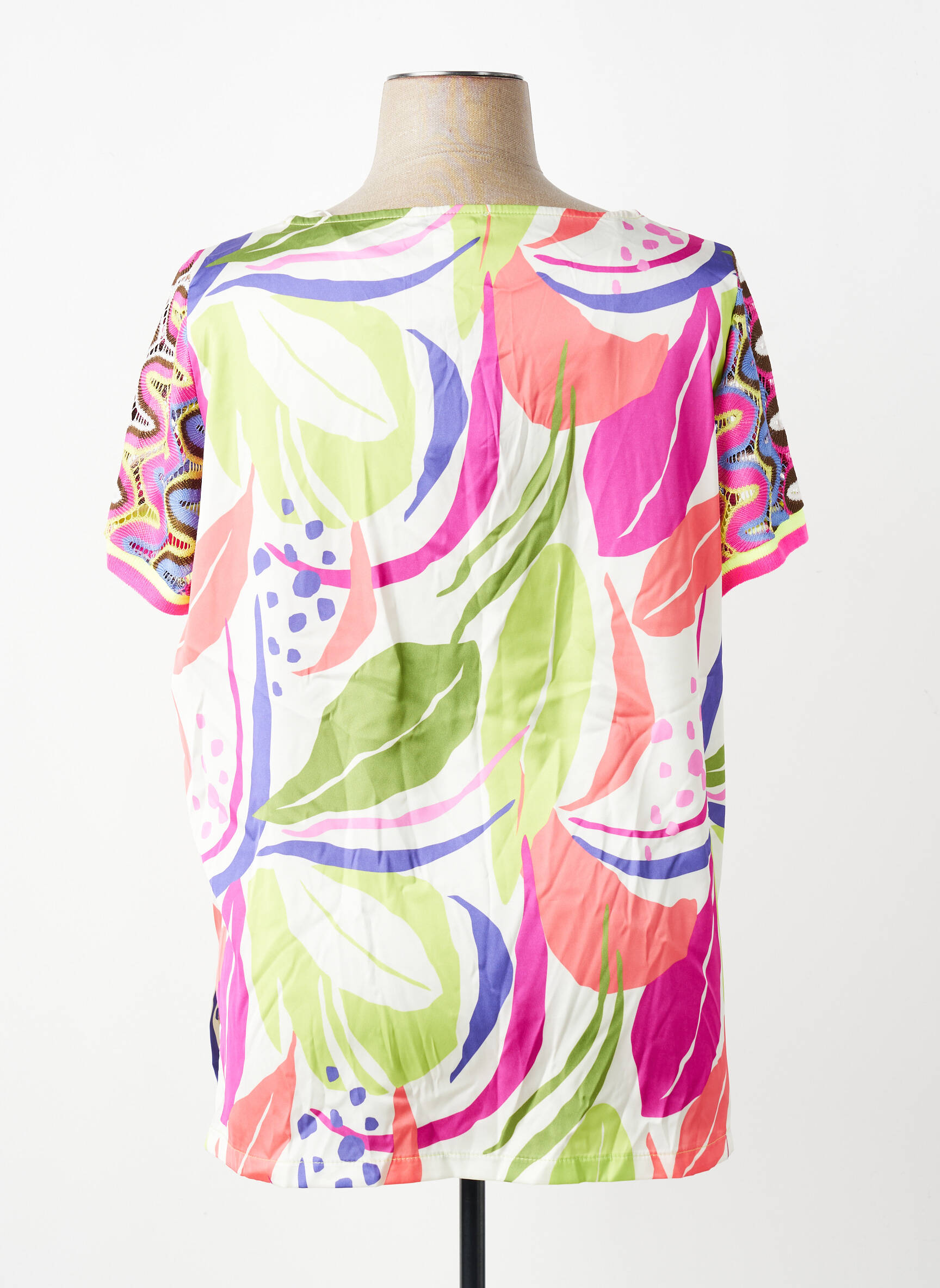 Top stretch manches courtes rose AN II VITO femme