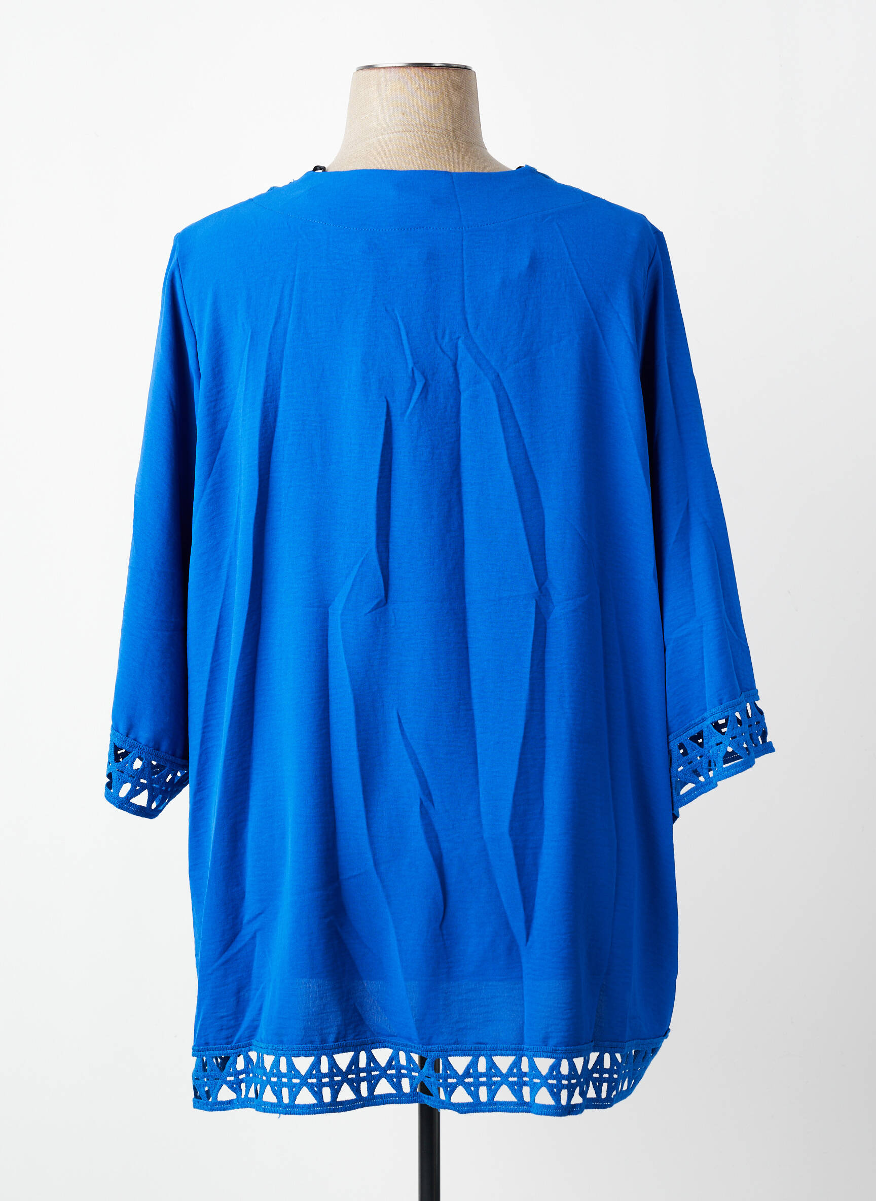 Blouse manches 3/4 manches 3/4 bleu AN II VITO femme