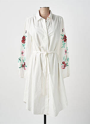Robe mi-longue manches longues manches longues blanc NUMPH femme