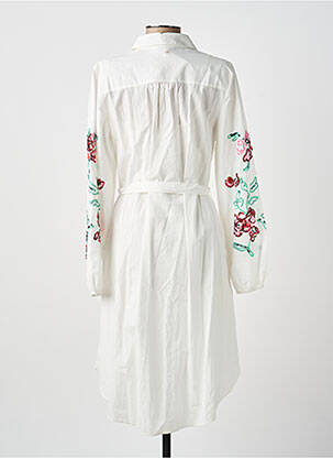 Robe mi-longue manches longues manches longues blanc NUMPH femme