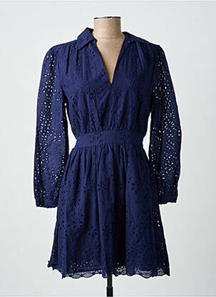 Robe courte manches longues manches longues bleu LA PETITE ETOILE femme