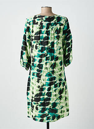 Robe mi-longue manches 3/4 manches 3/4 vert EMILIE.K femme