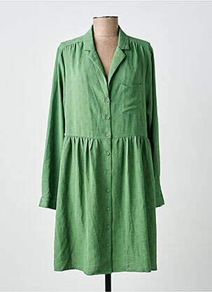 Robe courte coupe évasée manches longues vert ANDY & LUCY femme
