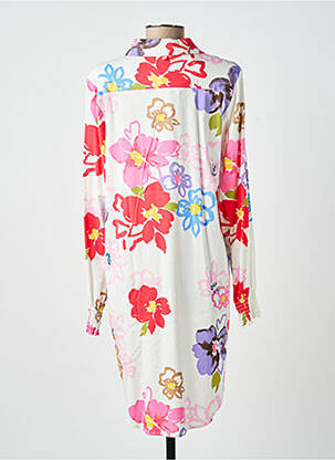Robe mi-longue imprimé fleurs manches longues rouge NUMPH femme