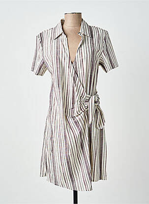 Robe courte manches courtes manches courtes marron ARTLOVE femme