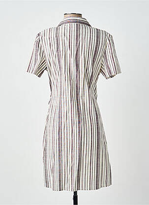 Robe courte manches courtes manches courtes marron ARTLOVE femme