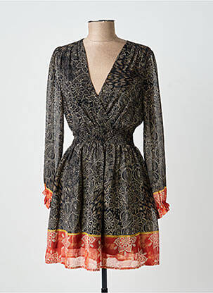 Robe courte manches longues manches longues noir LA PETITE FRANCAISE femme