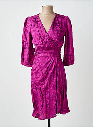 Robe mi-longue manches 3/4 manches 3/4 violet LA PETITE ETOILE femme