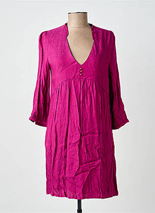 Robe courte manches longues manches longues rose LA PETITE FRANCAISE femme