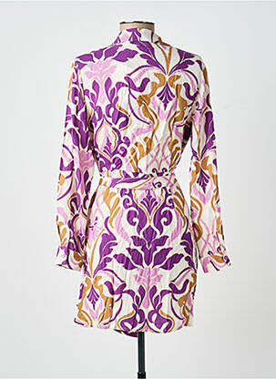 Robe courte manches longues manches longues violet LA PETITE ETOILE femme