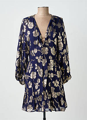 Robe courte manches longues manches longues bleu LA PETITE ETOILE femme