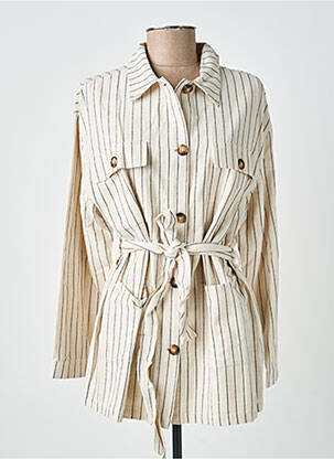 Veste casual poignets boutonnés avec fente beige LA PETITE ETOILE femme