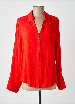 Chemisier tissage crêpe manches longues rouge NUMPH femme