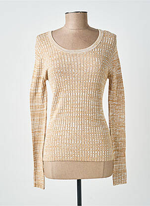 Pull tissage chiné manches longues beige NUMPH femme