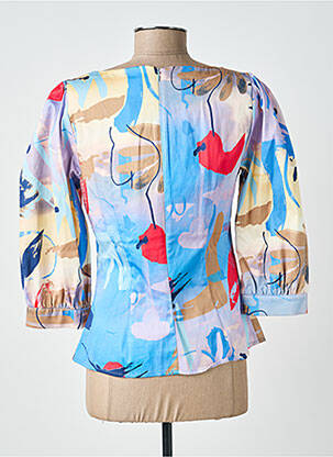 Top imprimé fantaisie manches 3/4 bleu NUMPH femme