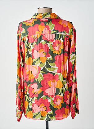 Chemisier imprimé fleurs manches longues orange KANOPE femme