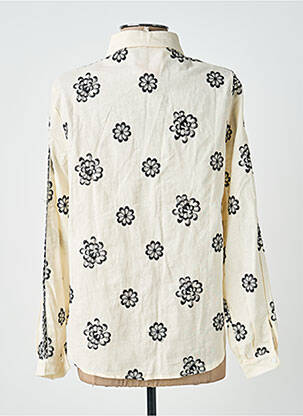 Chemisier tissage crêpe manches longues beige EMILIE.K femme