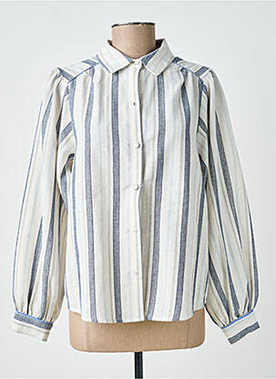 Chemisier tissage crêpe manches longues beige EMILIE.K femme