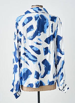 Chemisier tissage crêpe manches longues bleu EMILIE.K femme