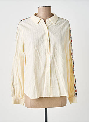 Chemisier tissage crêpe manches longues beige EMILIE.K femme