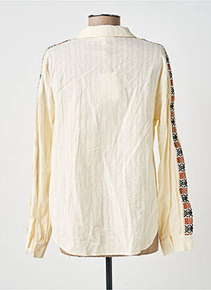 Chemisier tissage crêpe manches longues beige EMILIE.K femme