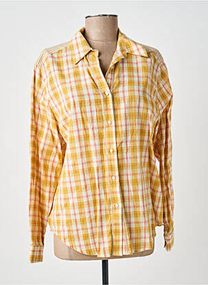 Chemisier tissage crêpe manches longues jaune EMILIE.K femme