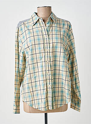 Chemisier tissage crêpe manches longues bleu EMILIE.K femme