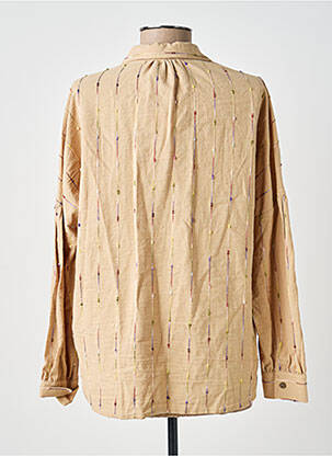 Chemisier coupe cintrée manches longues beige EMILIE.K femme