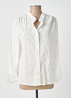 Chemisier col mao manches longues blanc ANDY & LUCY femme