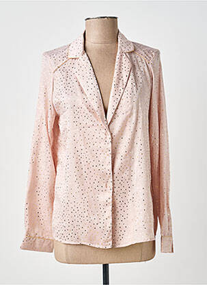 Chemisier tissage crêpe manches longues rose ANDY & LUCY femme