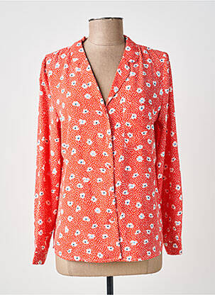 Chemisier imprimé fleurs manches longues rouge ANDY & LUCY femme