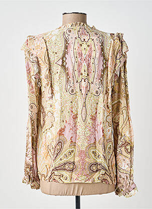 Chemisier imprimé fleurs manches longues beige LA PETITE ETOILE femme