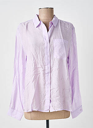 Chemisier tissage popeline manches longues violet LA PETITE ETOILE femme