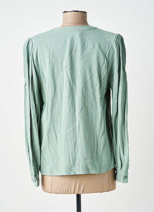 Chemisier coupe cintrée manches longues vert EMILIE.K femme
