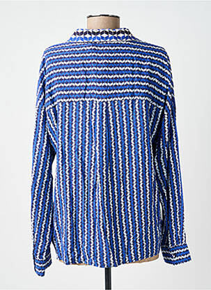 Chemisier coupe droite manches longues bleu LA PETITE ETOILE femme