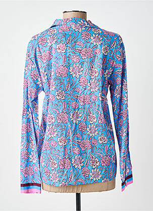 Chemisier imprimé fleurs manches longues bleu LA PETITE ETOILE femme