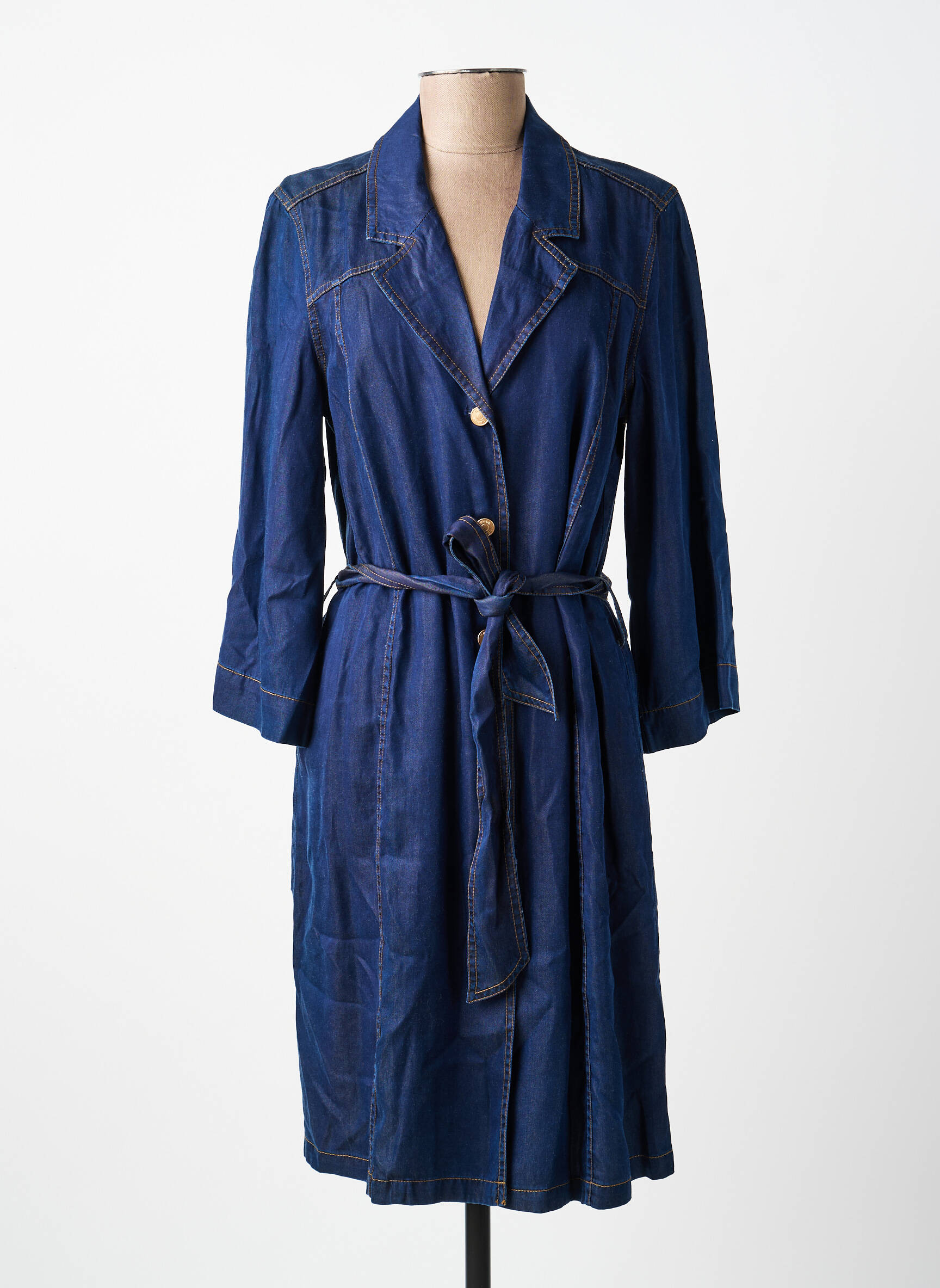 Robe mi-longue manches 3/4 manches 3/4 bleu NUMPH femme