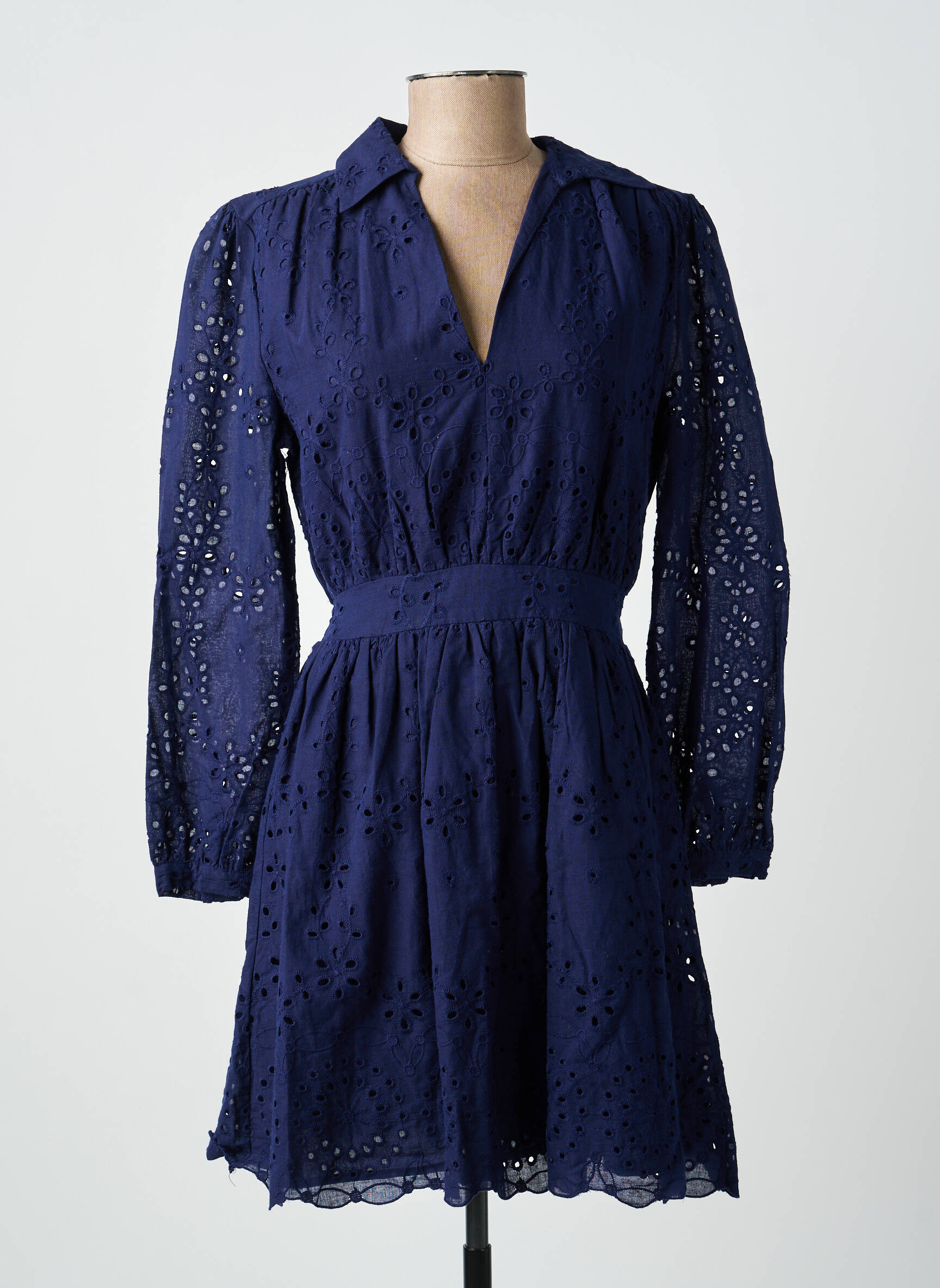 Robe courte manches longues manches longues bleu LA PETITE ETOILE femme