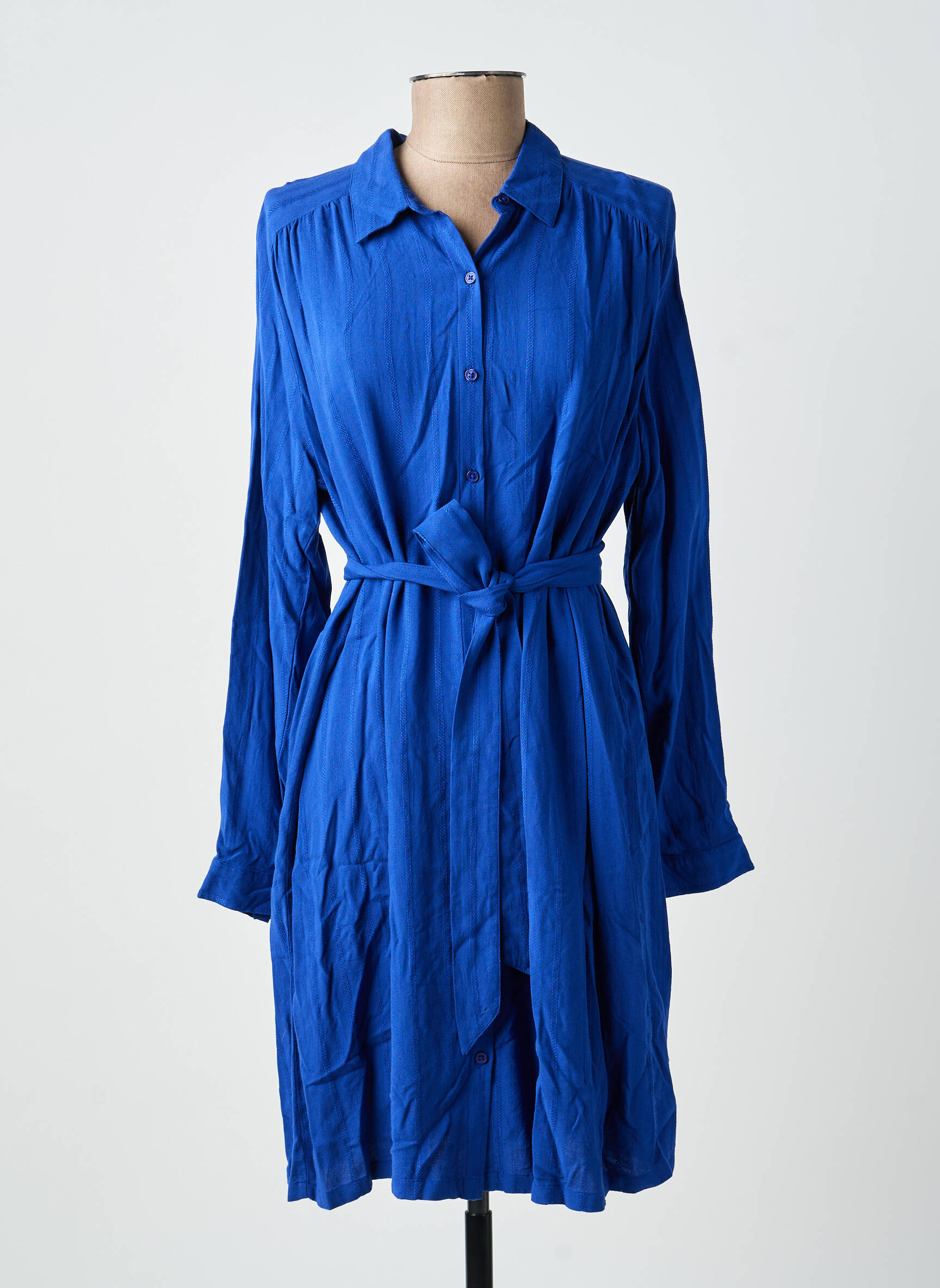 Robe courte manches longues manches longues bleu LA PETITE FRANCAISE femme