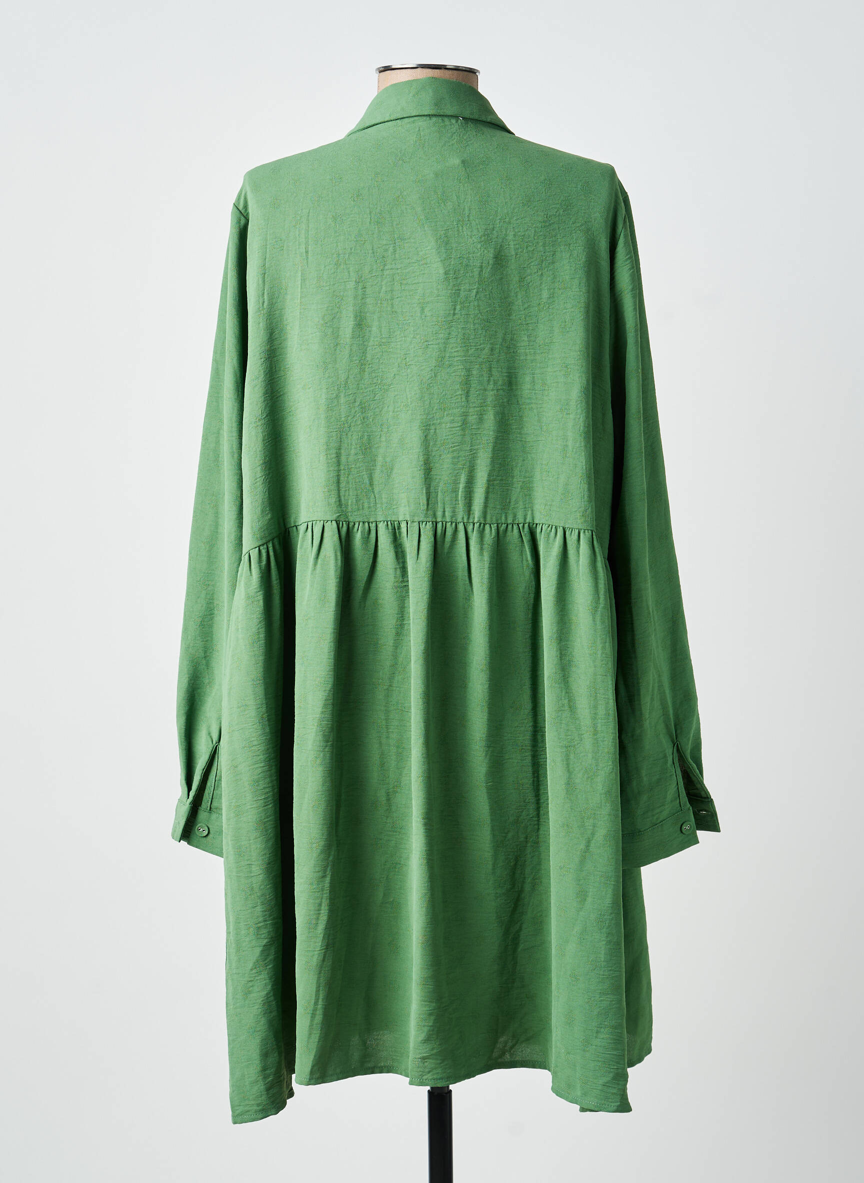 Robe courte coupe évasée manches longues vert ANDY & LUCY femme