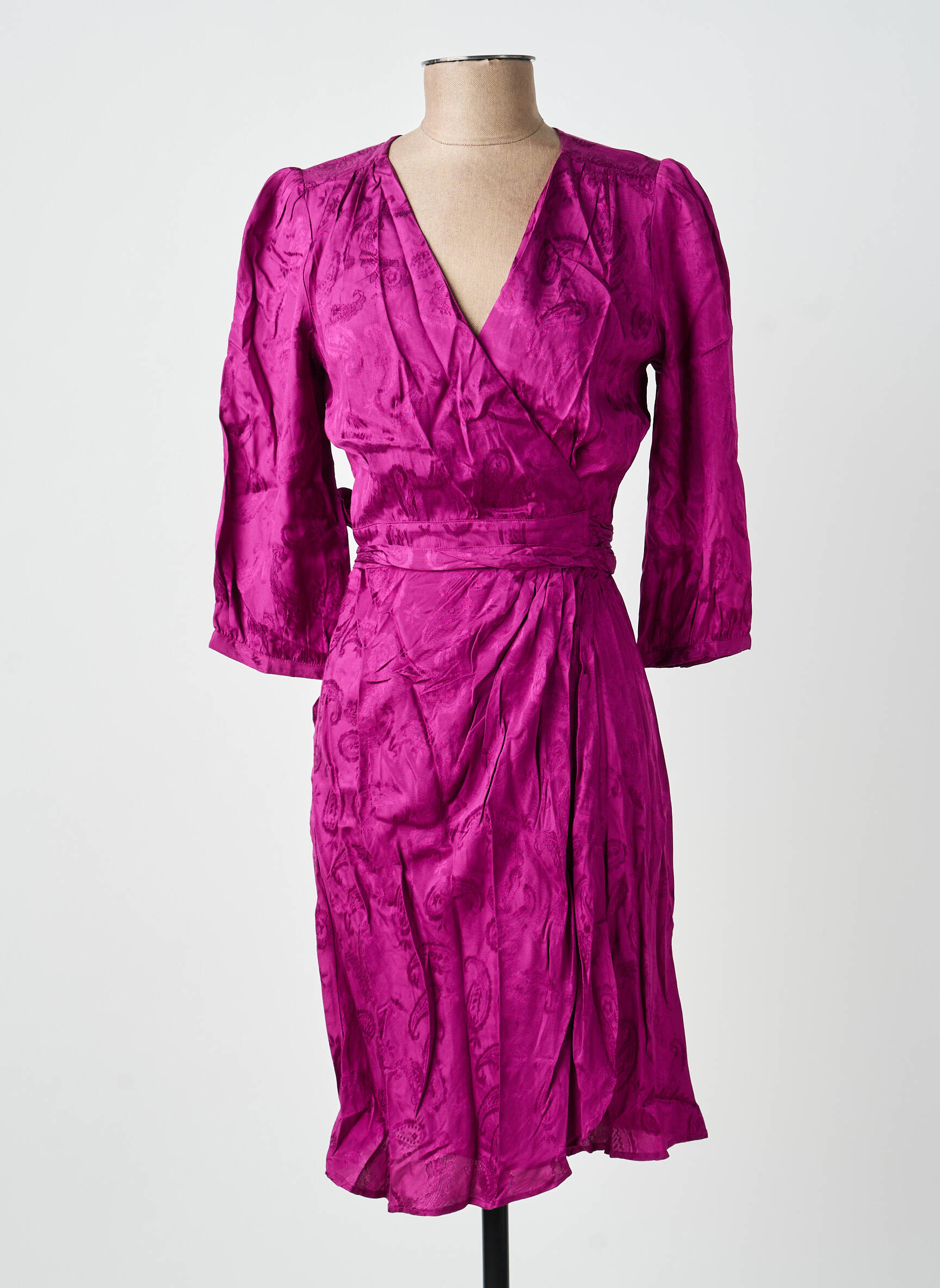 Robe mi-longue manches 3/4 manches 3/4 violet LA PETITE ETOILE femme