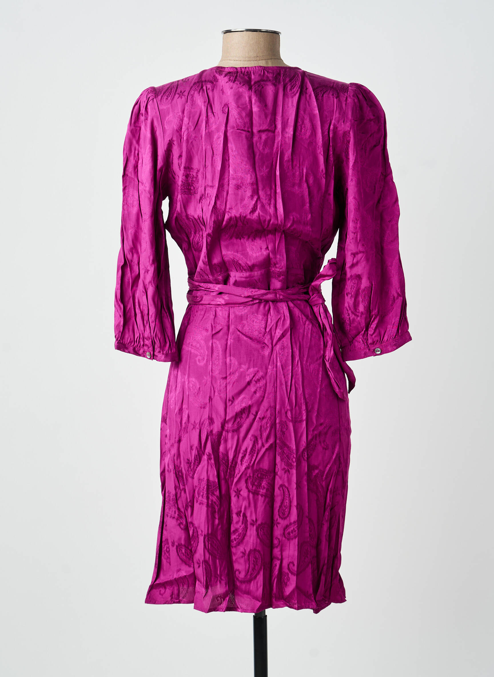 Robe mi-longue manches 3/4 manches 3/4 violet LA PETITE ETOILE femme