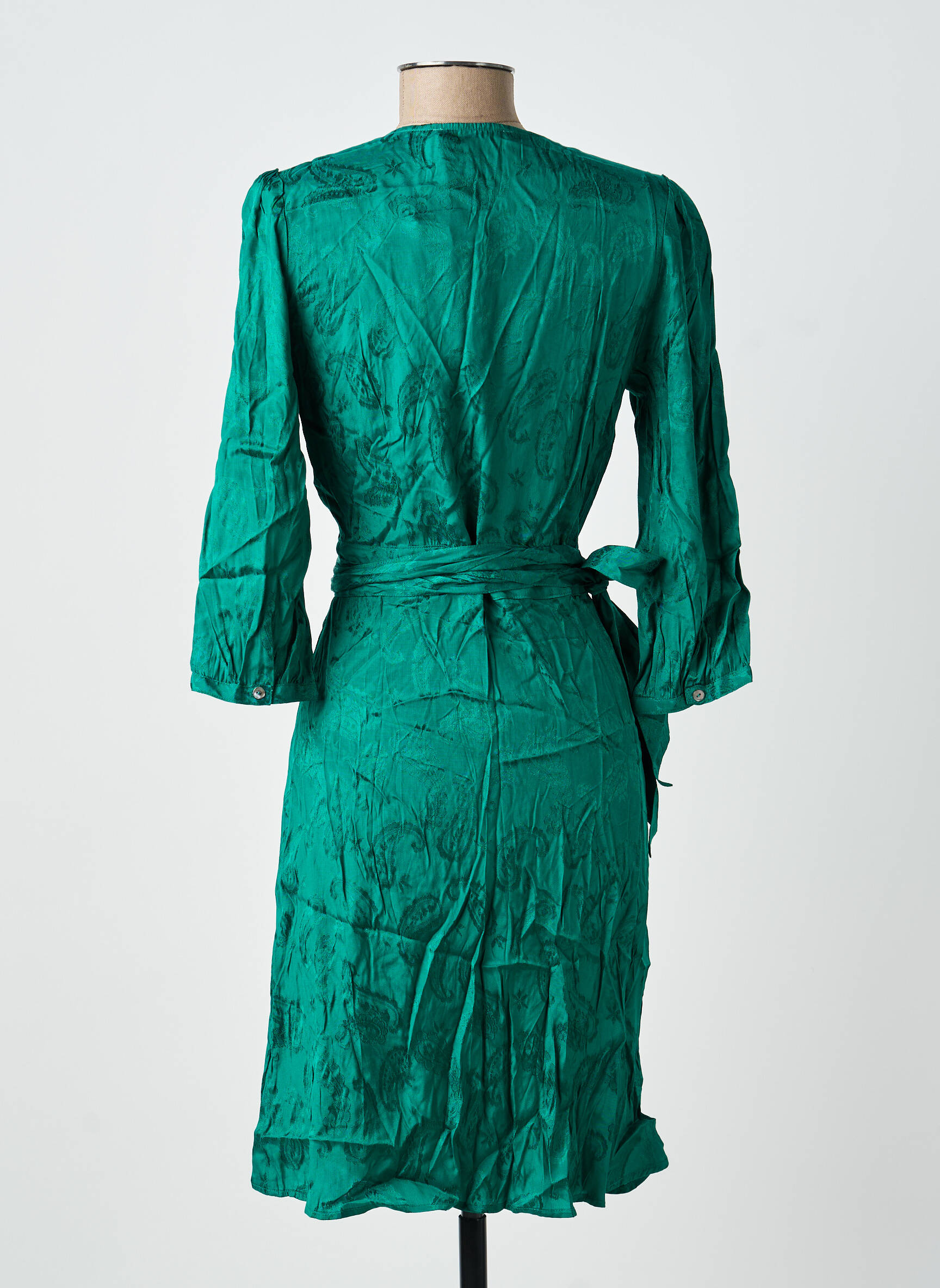 Robe mi-longue manches 3/4 manches 3/4 vert LA PETITE ETOILE femme