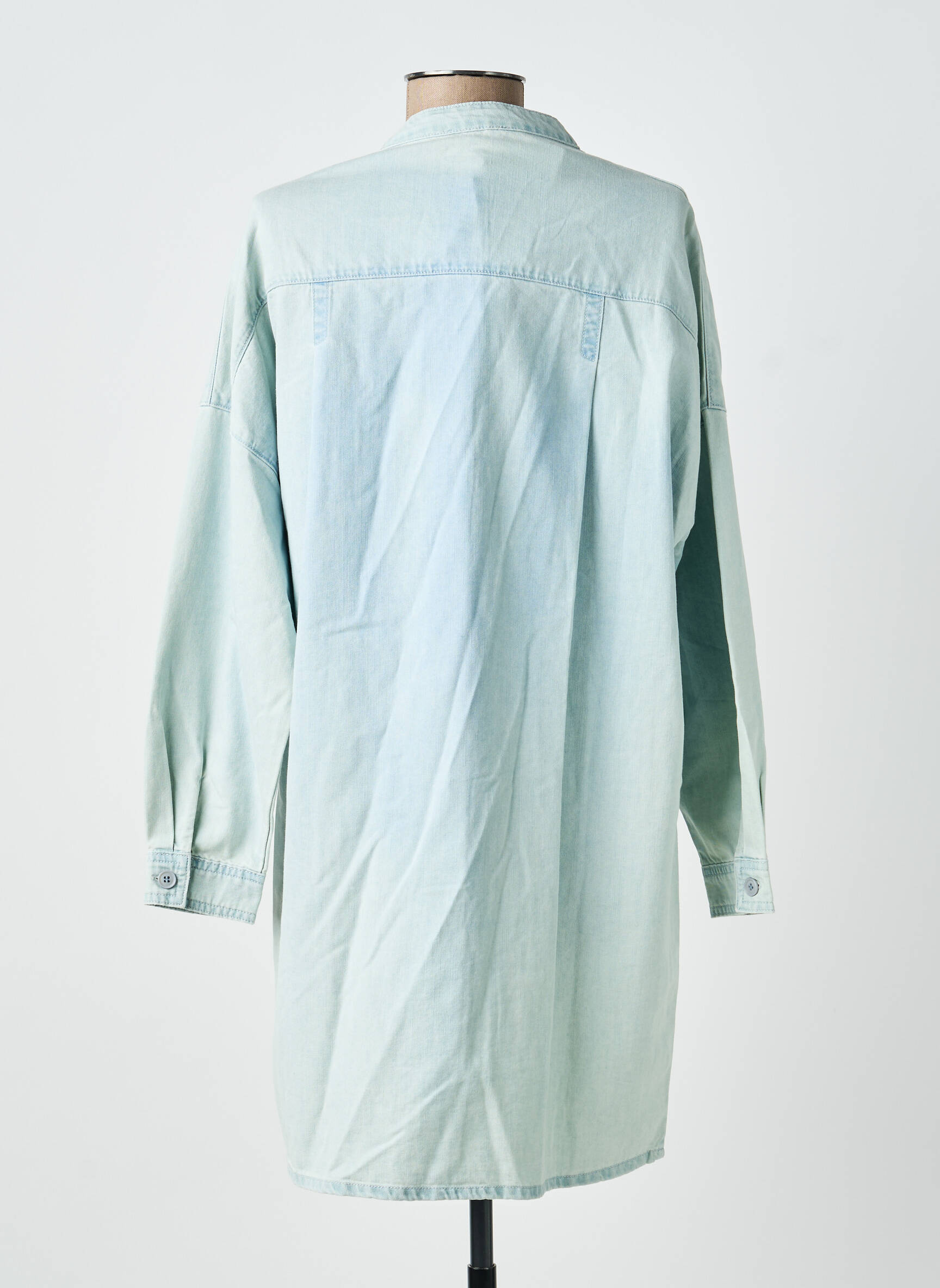 Robe courte manches longues manches longues bleu ARTLOVE femme